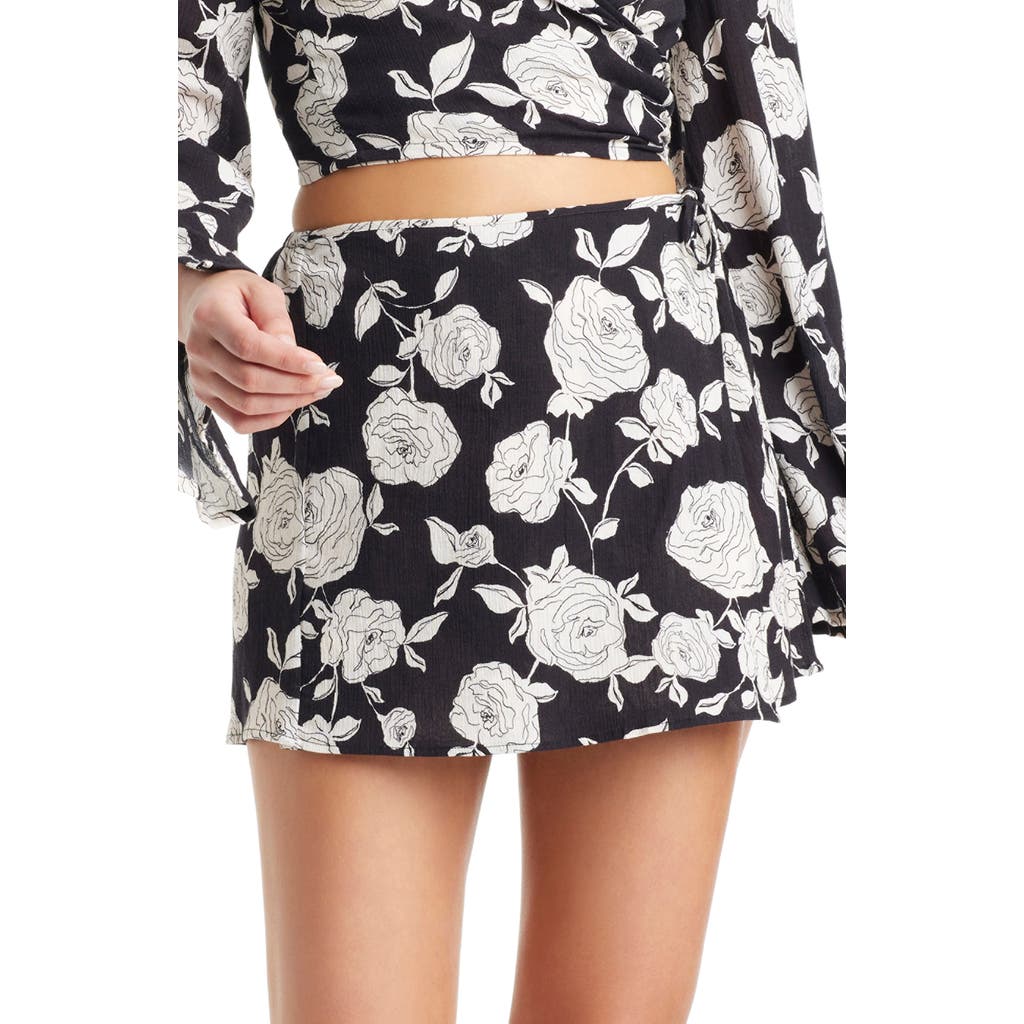 Sanctuary Faux Wrap Cover-up Skort In Black