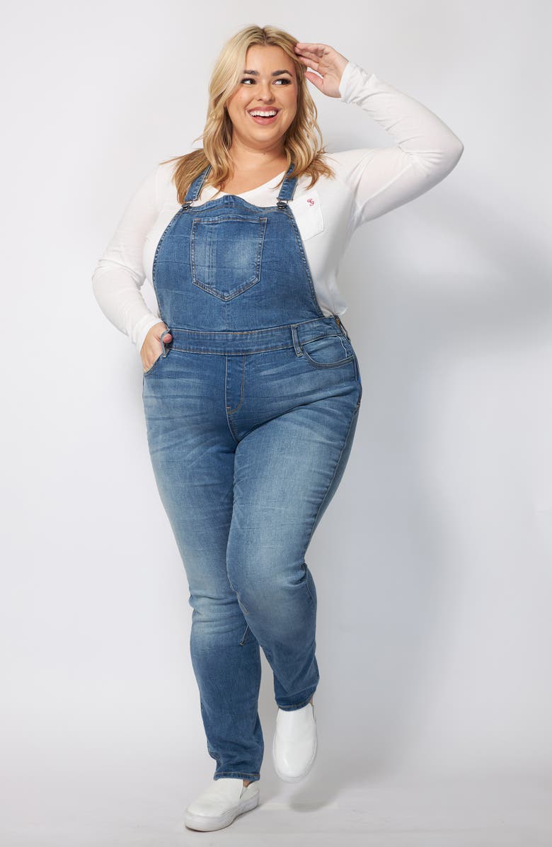 SLINK Jeans Denim Overalls, Alternate, color, 
