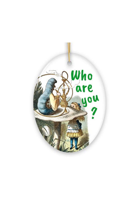 Caterpillar Who Are You Wonderland Ceramic Ornament