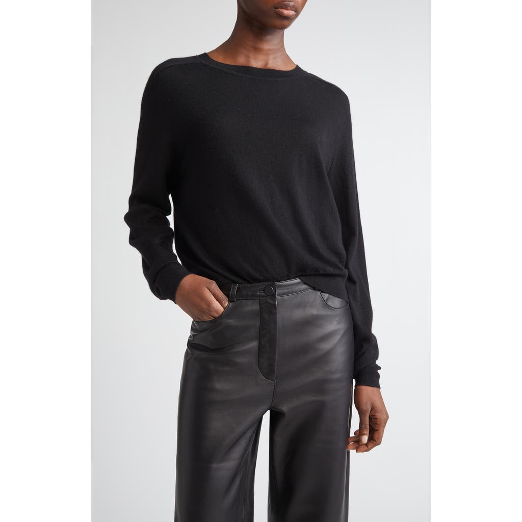 Loulou De Saison Anaa Lds Round Neck Sweater In Black