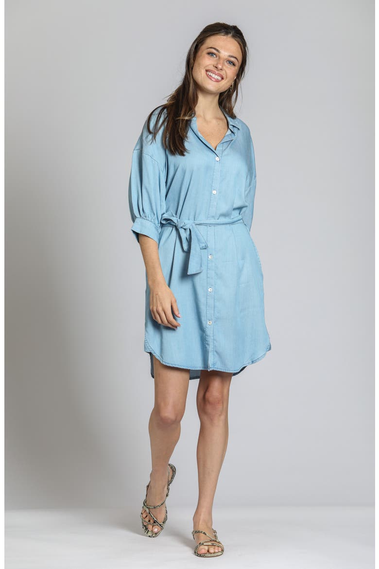 Belted Shirtdress, Alternate, color, LIGHT INDIGO
