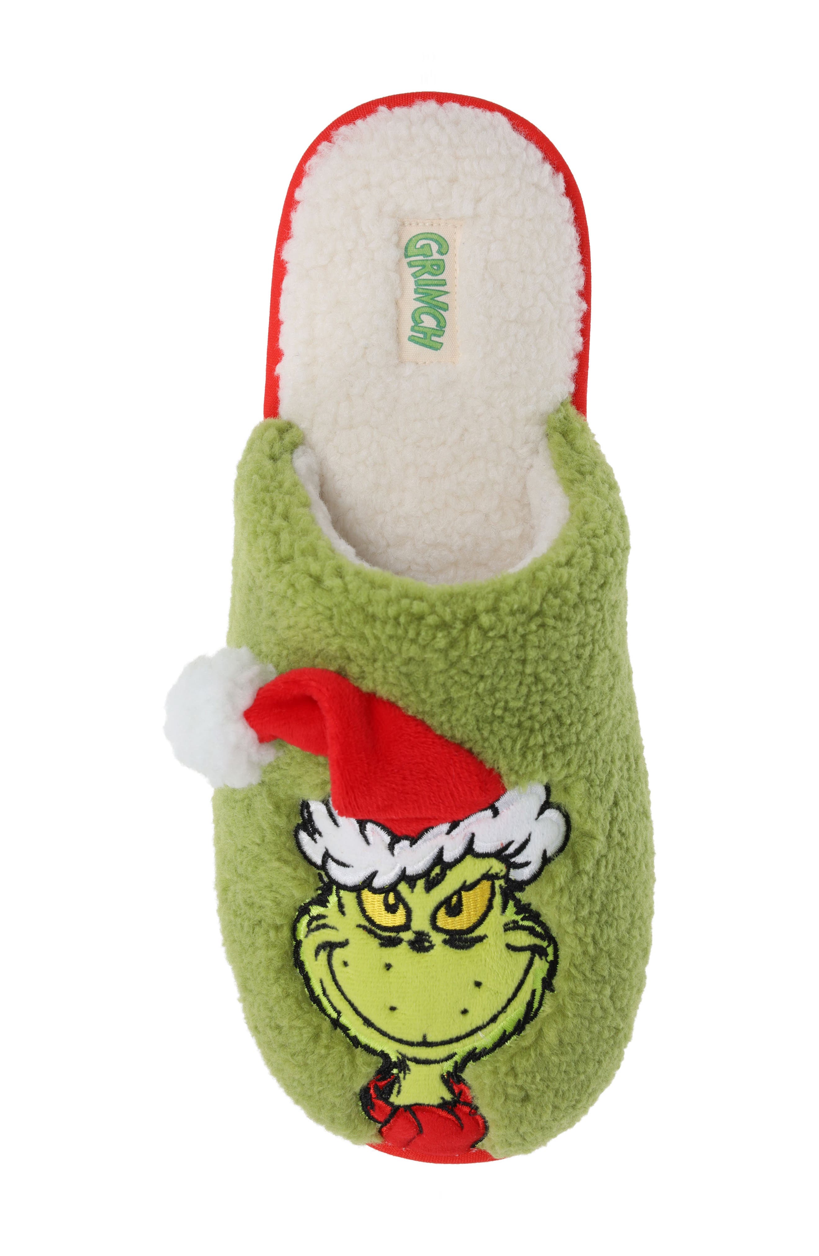 SG Footwear The Grinch Faux Shearling & Faux Fur Scuff Slipper, Alternate, color, 