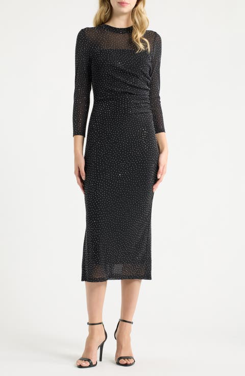 Side Ruched Midi Dress