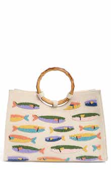 Beaded Sardine Top Handle Bag
