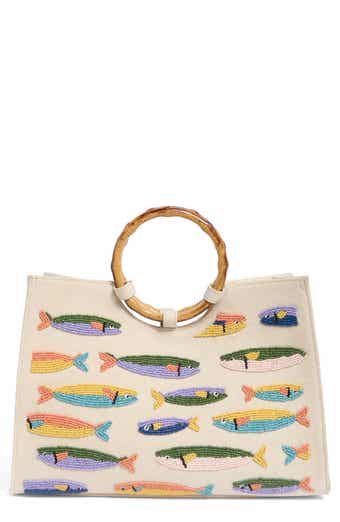 Beaded Sardine Top Handle Bag