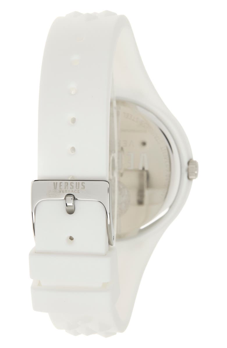 VERSUS Versace Women's Fire Island Lion Silicone Strap Watch, 39mm, Alternate, color, White