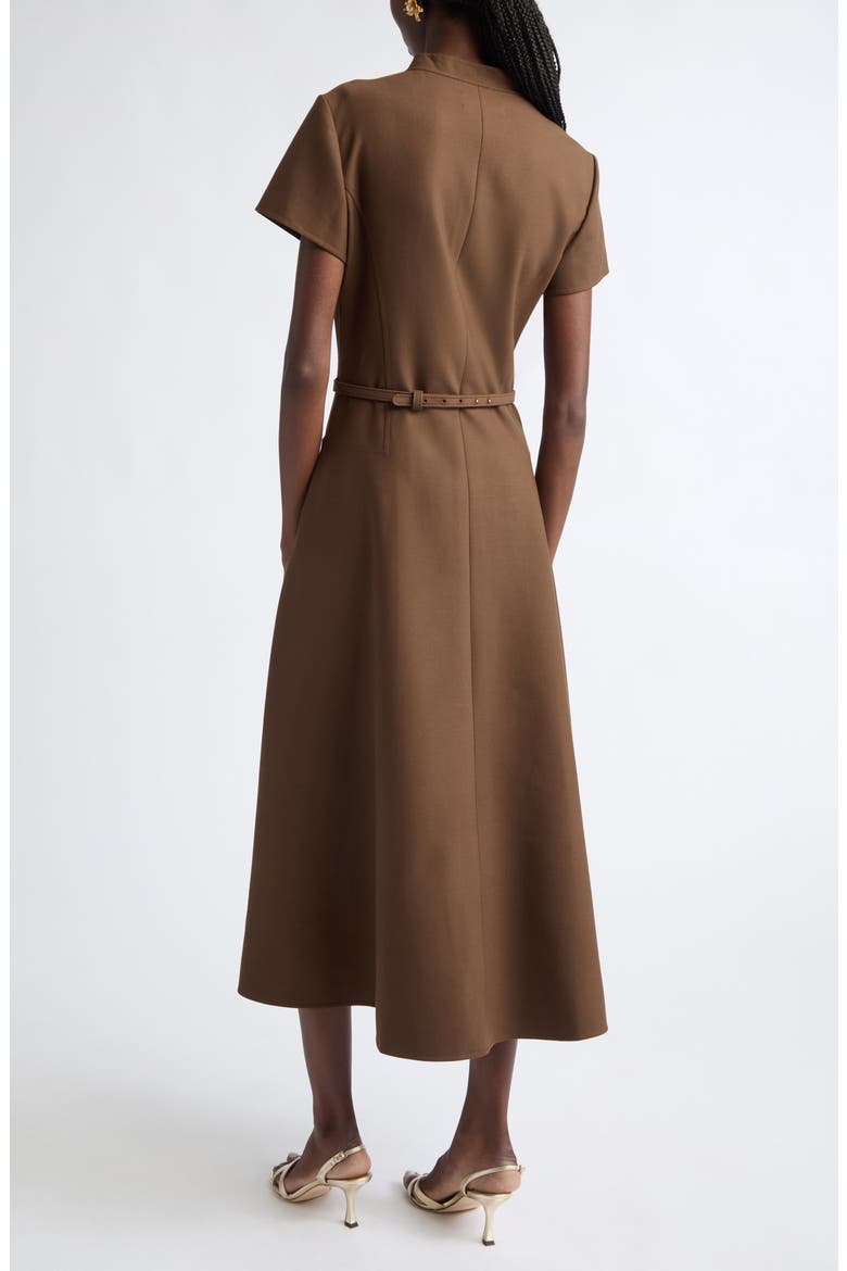 Belted Midi Polo Dress, Alternate, color, CIGAR