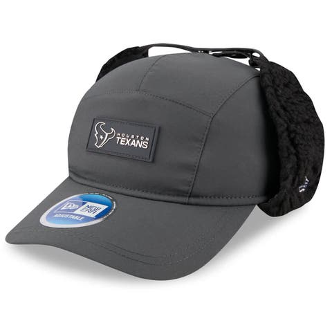 Men's New Era Charcoal Houston Texans 2025 Sideline Cold Weather Runner Dog Ear Adjustable Hat