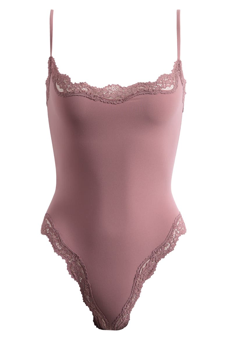 Fits Everybody Lace Cami Bodysuit, Main, color, MUTED MAUVE
