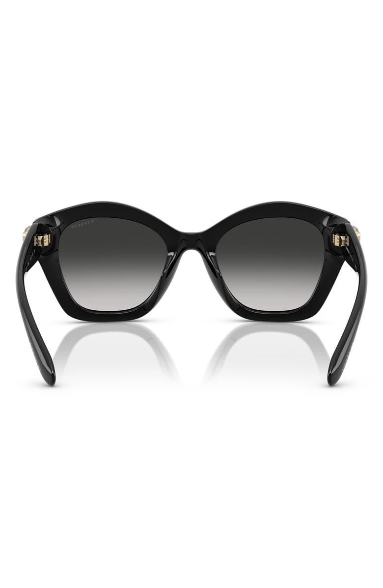 COACH 54mm Gradient Round Sunglasses, Alternate, color, Black / Grey Gradient