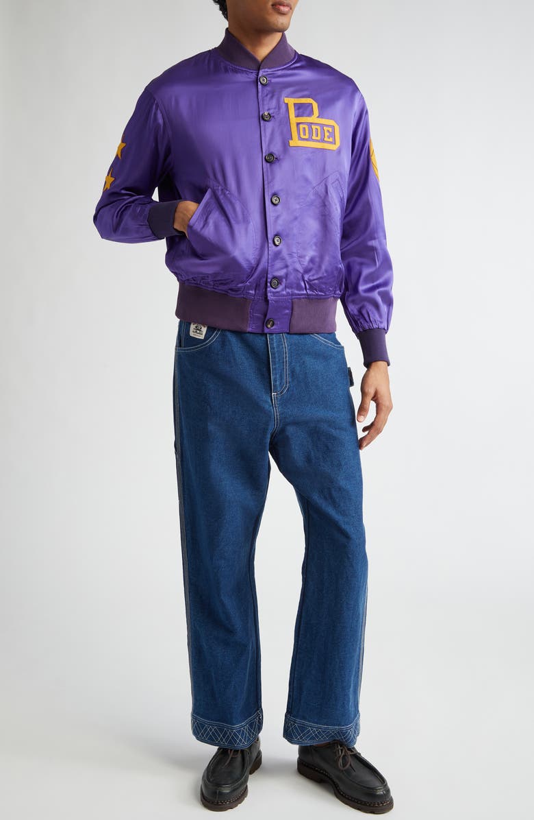 Bode Embroidered Denim Knolly Brook Trousers, Alternate, color, Indigo