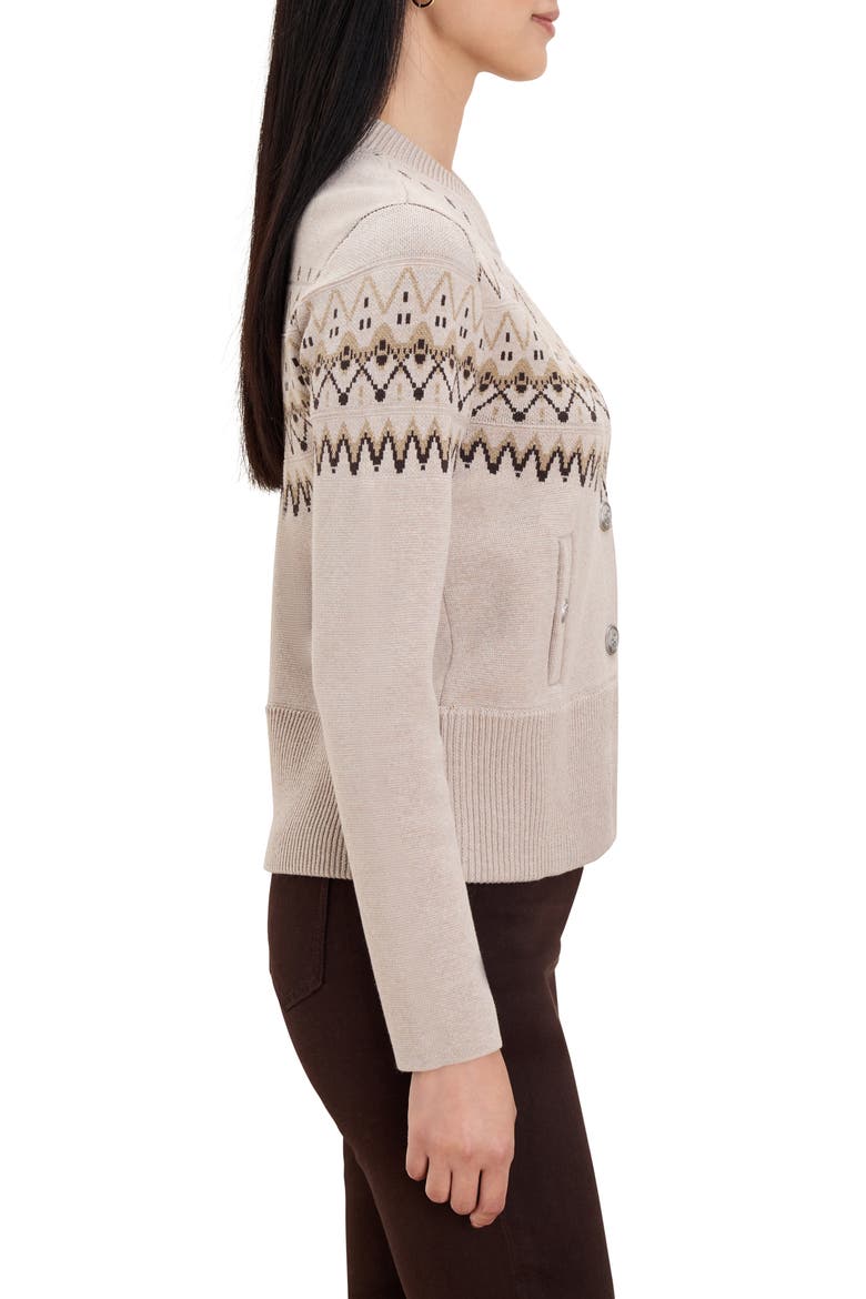 Fair Isle Knit Bomber Jacket, Alternate, color, NEUTRAL MULTI