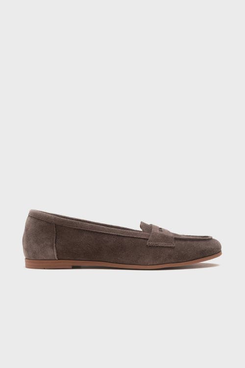 Forever & Always Shoes Dorothy Leather Loafer In Dark Brown Suede Leather