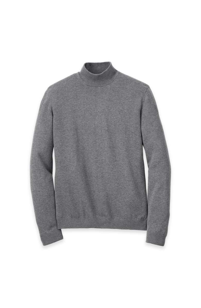 Paul Fredrick Supima Cotton Mock Neck Sweater, Main, color, Medium Grey