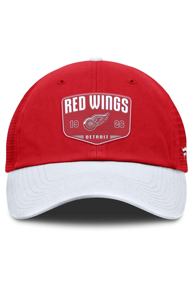 Men's Fanatics Red Detroit Red Wings Fundamental One-Time Trucker Adjustable Hat, Alternate, color, Red