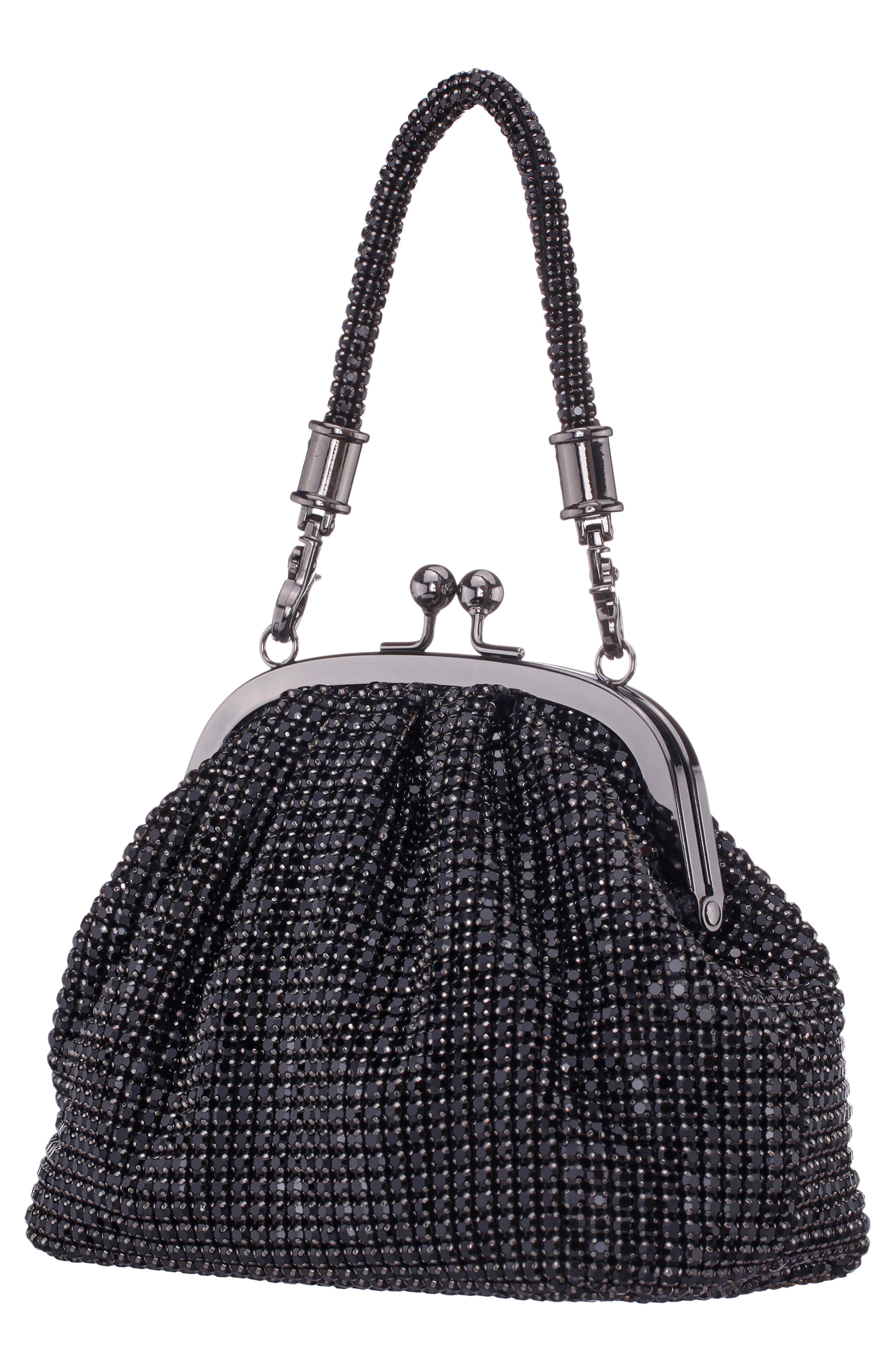 Nina Kiara Frame Clutch, Alternate, color, Black