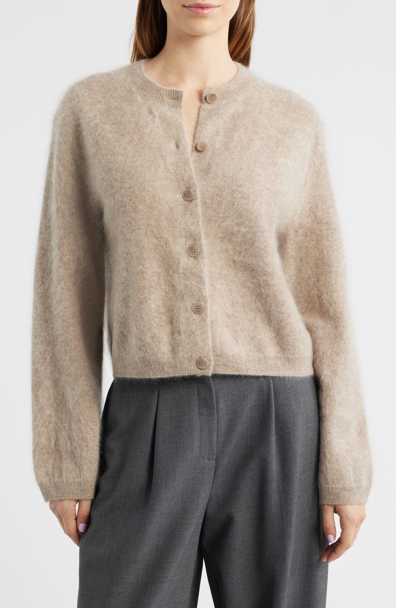 COS Brushed Cashmere Cardigan, Main, color, Beige Medium Dusty