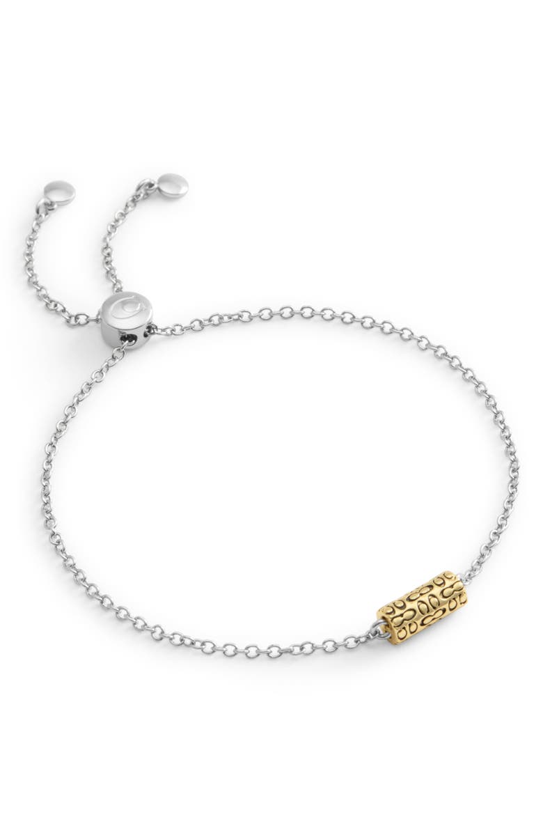 COACH Logo Tube Slider Bracelet, Main, color, 