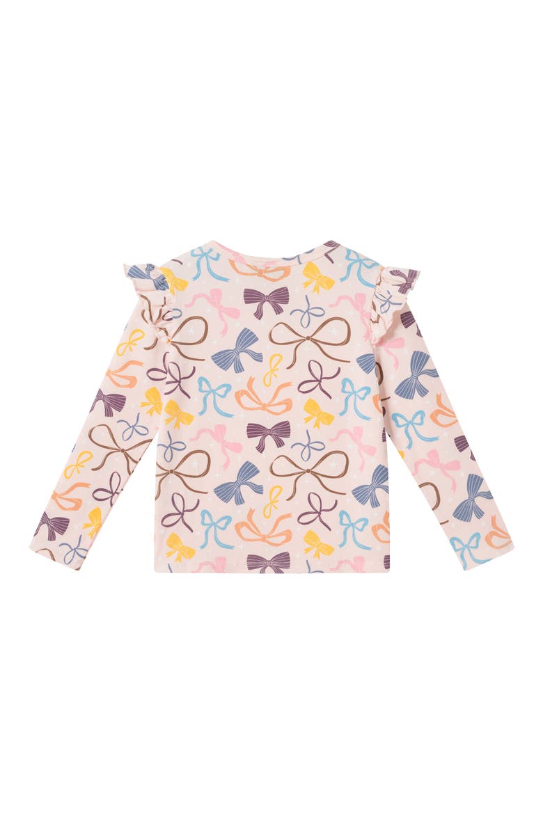 Kids' Long Sleeve Ruffle T-Shirt, Alternate, color, PINK