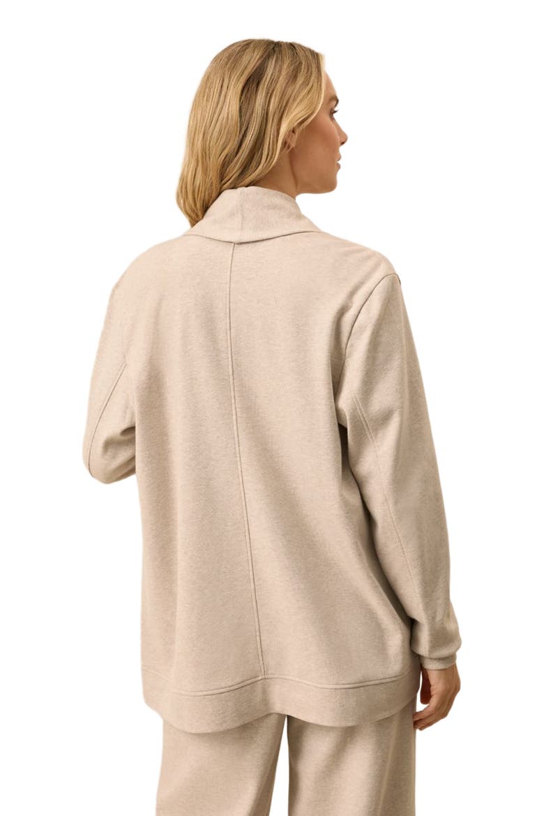 Airplane Short Drape Cardigan, Alternate, color, Flax Heather