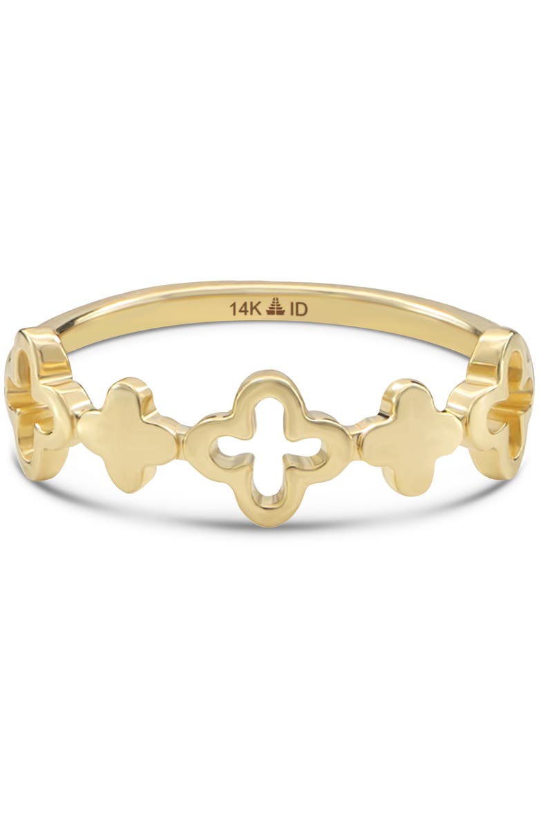 DEVATA Clover Ring in 14K Gold, 6mm, Main, color, Yellow Gold