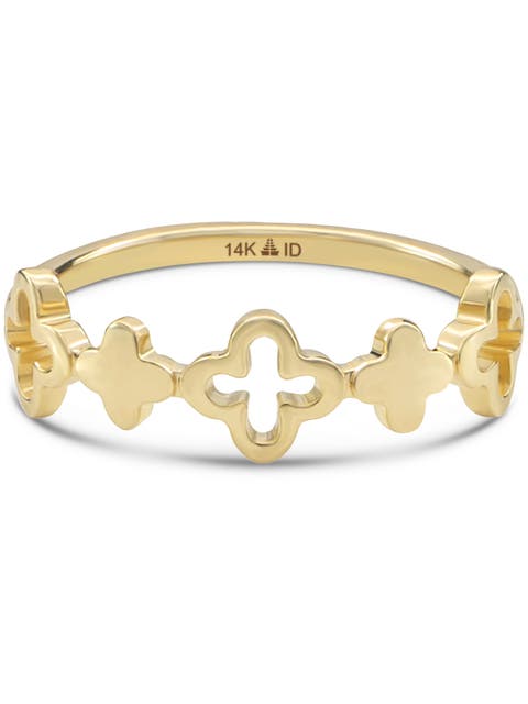 Clover Ring in 14K Gold, 6mm