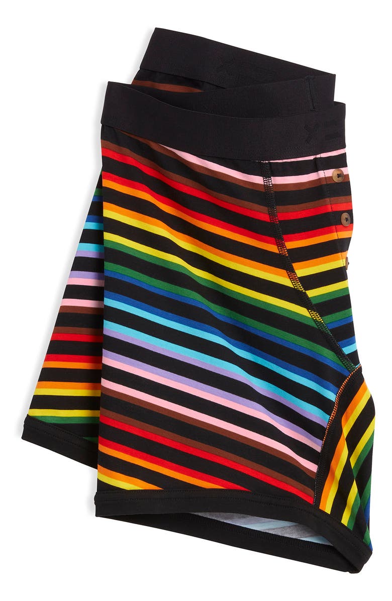 TomboyX 6-Inch Stretch Cotton Boxer Briefs, Alternate, color, Progress Pride Stripe