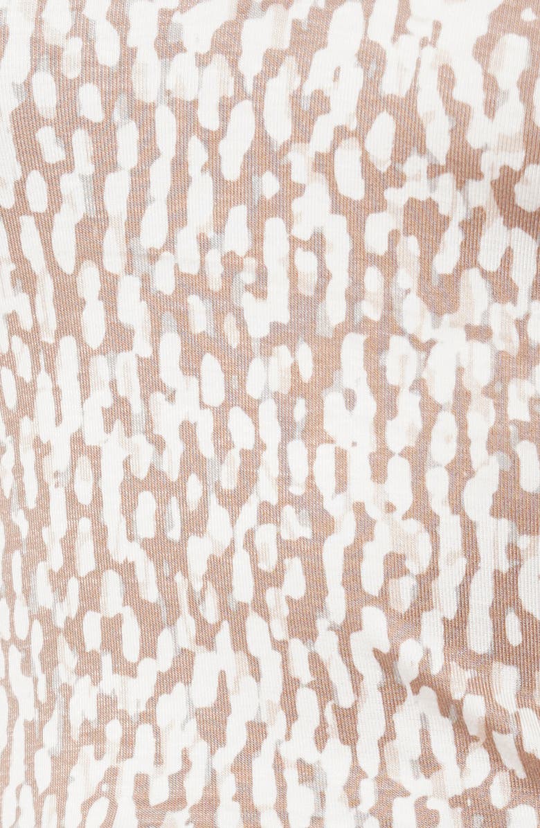 SUNNY LEIGH Ruffle V-Neck Long Sleeve Top, Alternate, color, Kali Print Taupe