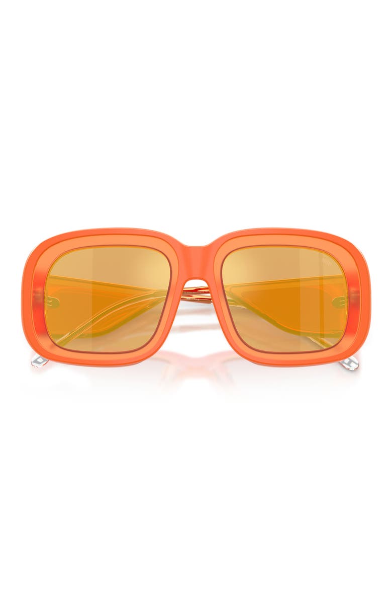 52mm Square Sunglasses, Alternate, color, BILAYER METAL ORANGE / ORANGE