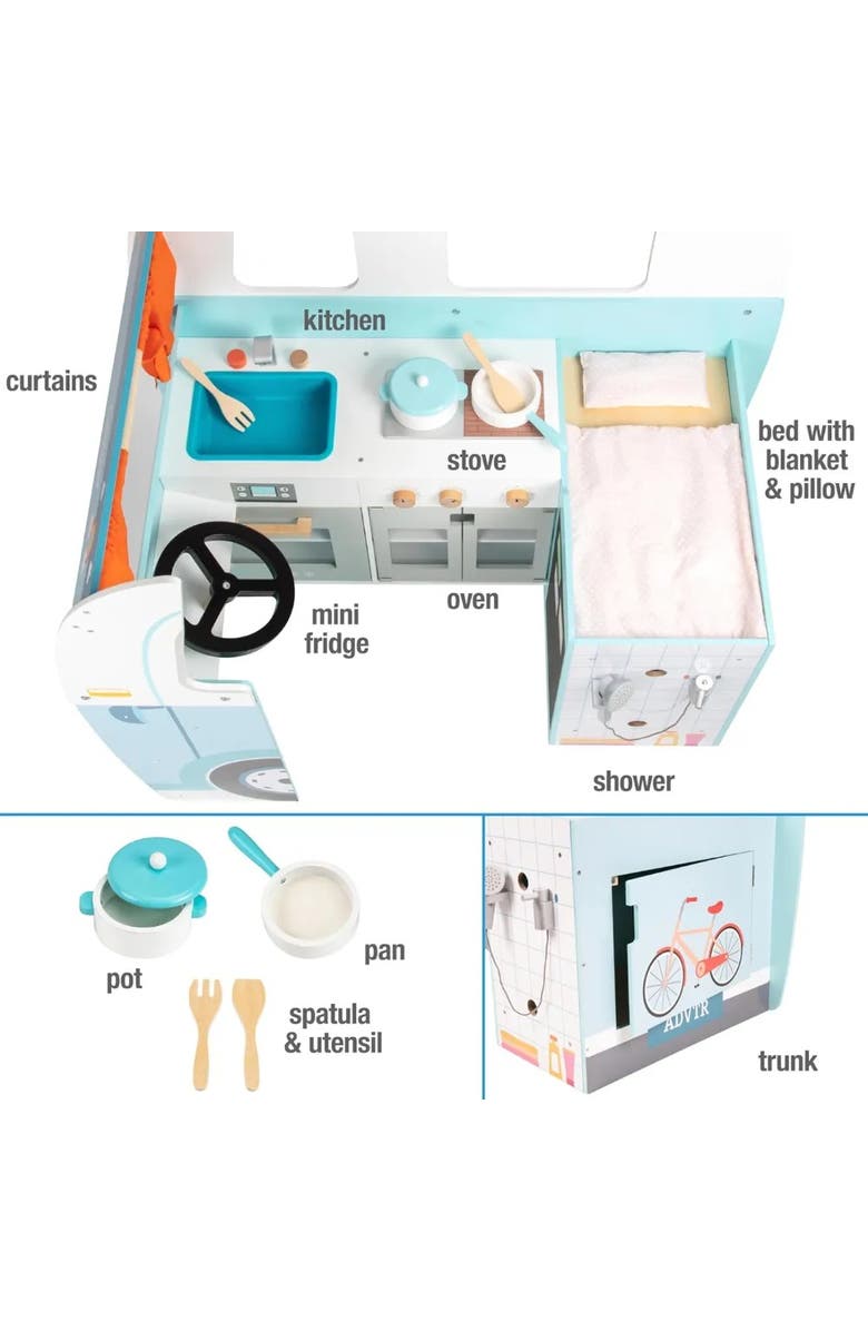 SVAN Wooden Play Camper Van Toy Playset, Alternate, color, Blue