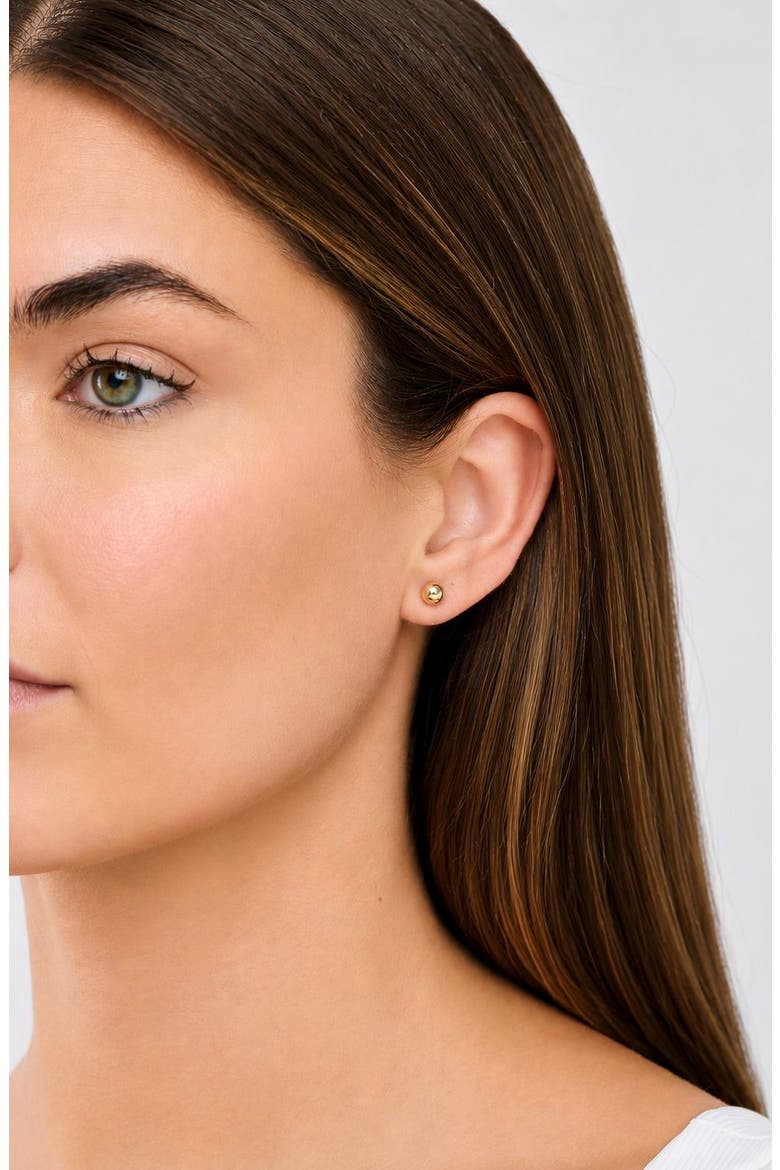 14k Gold 4mm Ball Stud Earrings, Alternate, color, 14K YELLOW GOLD