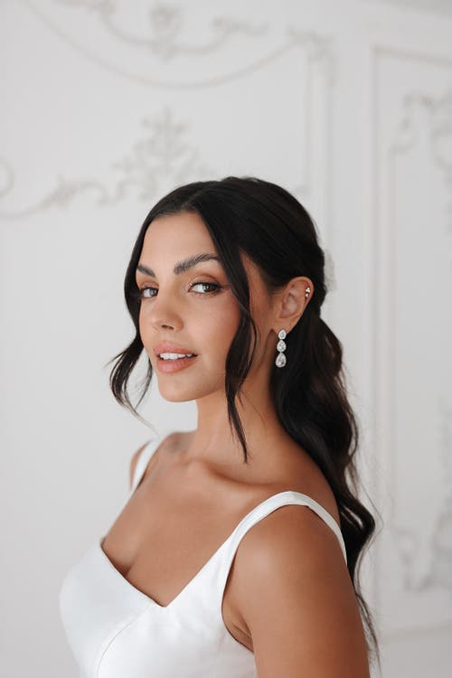 Untamed Petals Dynasty Crystal Drop Earrings In Metallic