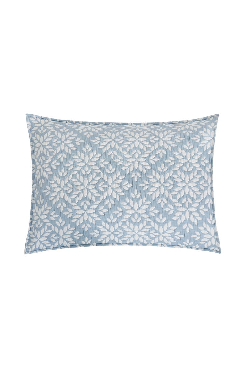 Leaves Jacquard Cotton Cover Quilt Set  - Reversible and Machine Washable, Alternate, color, Blue