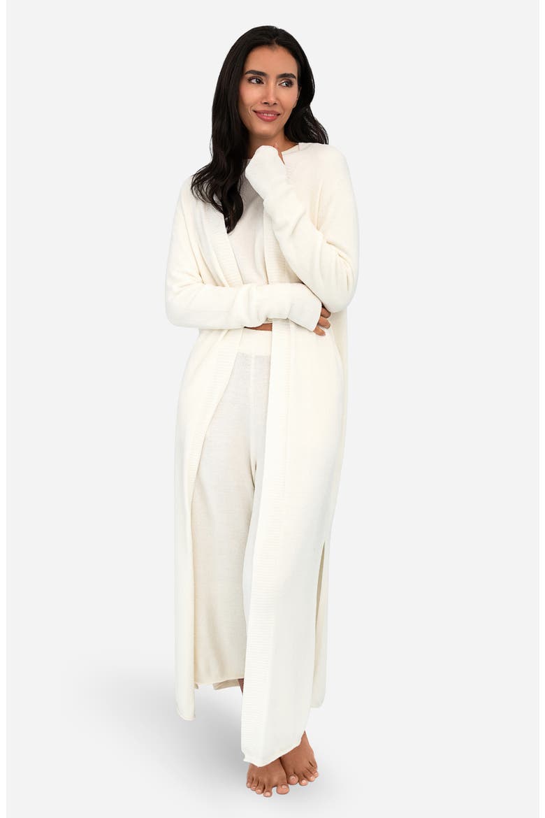 CloudCool Pajama Cardigan, Alternate, color, OFF WHITE