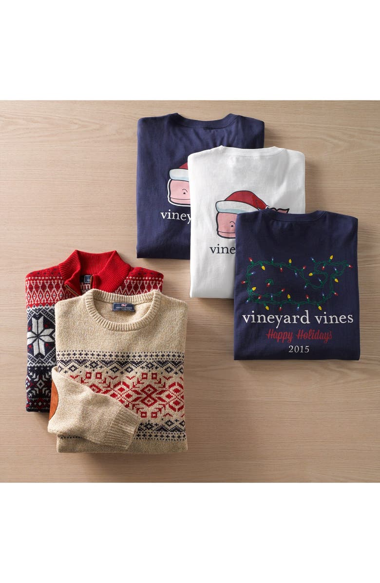 vineyard vines Fair Isle Quarter Zip Sweater, Alternate, color, 