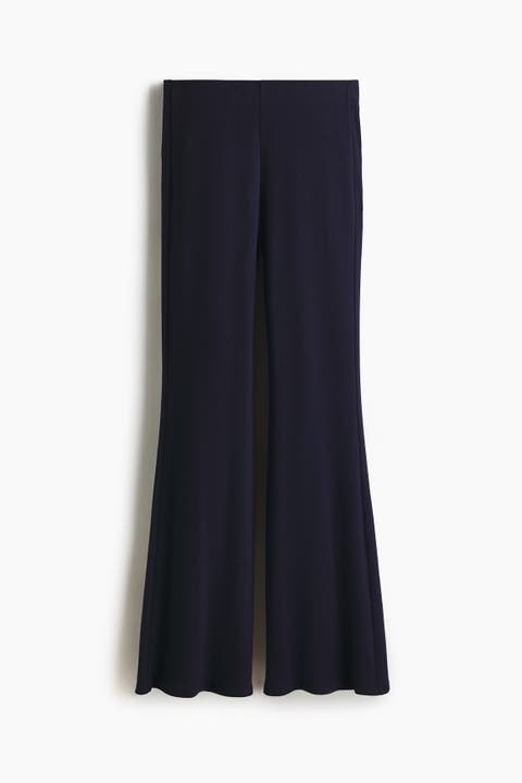 Flared Fine-knit Trousers