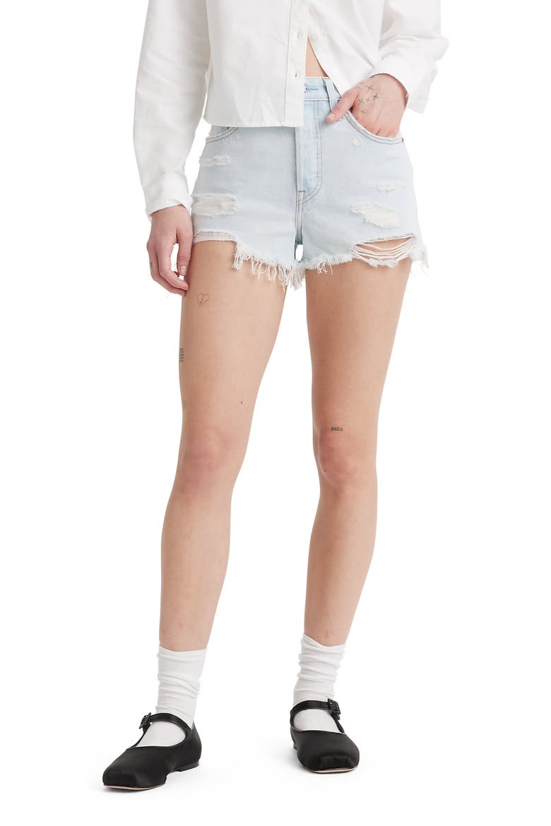 501® Original High Waist Cutoff Denim Shorts, Main, color, FIND TIME