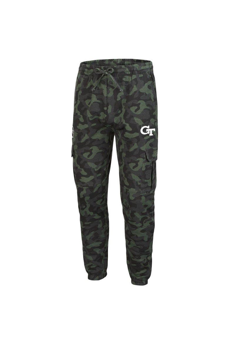 Men's Colosseum Camo Georgia Tech Yellow Jackets Logo OHT Military Appreciation Code Fleece Pants, Alternate, color, Camo