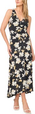 Ted Baker Ariana Floral Print Ruched Sleeveless Maxi Dress