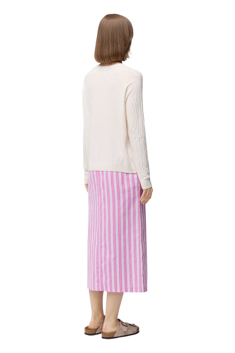Silk Cashmere Textured Sweater, Alternate, color, whisper white