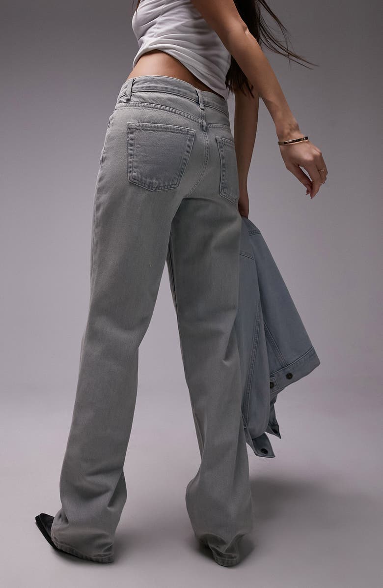 Topshop Kort Low Rise Straight Leg Jeans, Alternate, color, 