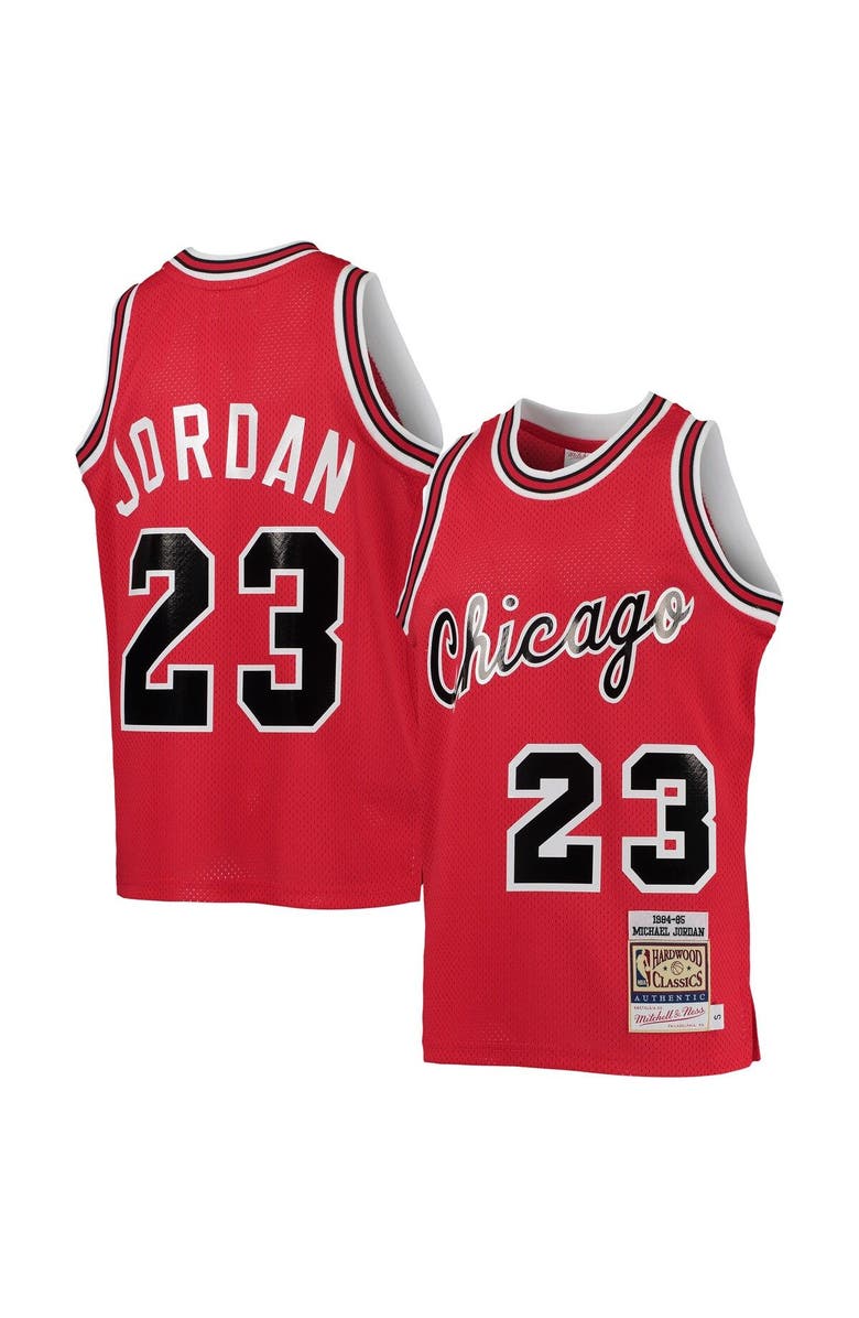 Mitchell & Ness Youth Mitchell & Ness Michael Jordan Red Chicago Bulls 1984/85 Hardwood Classics Authentic Jersey, Main, color, Red
