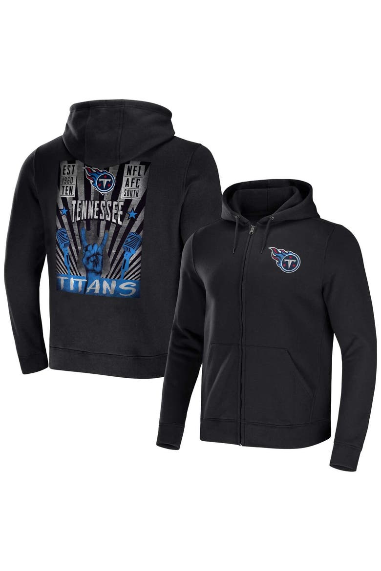 Men's NFL x Darius Rucker Collection by Fanatics Black Tennessee Titans Rocker Full-Zip Hoodie, Main, color, Black