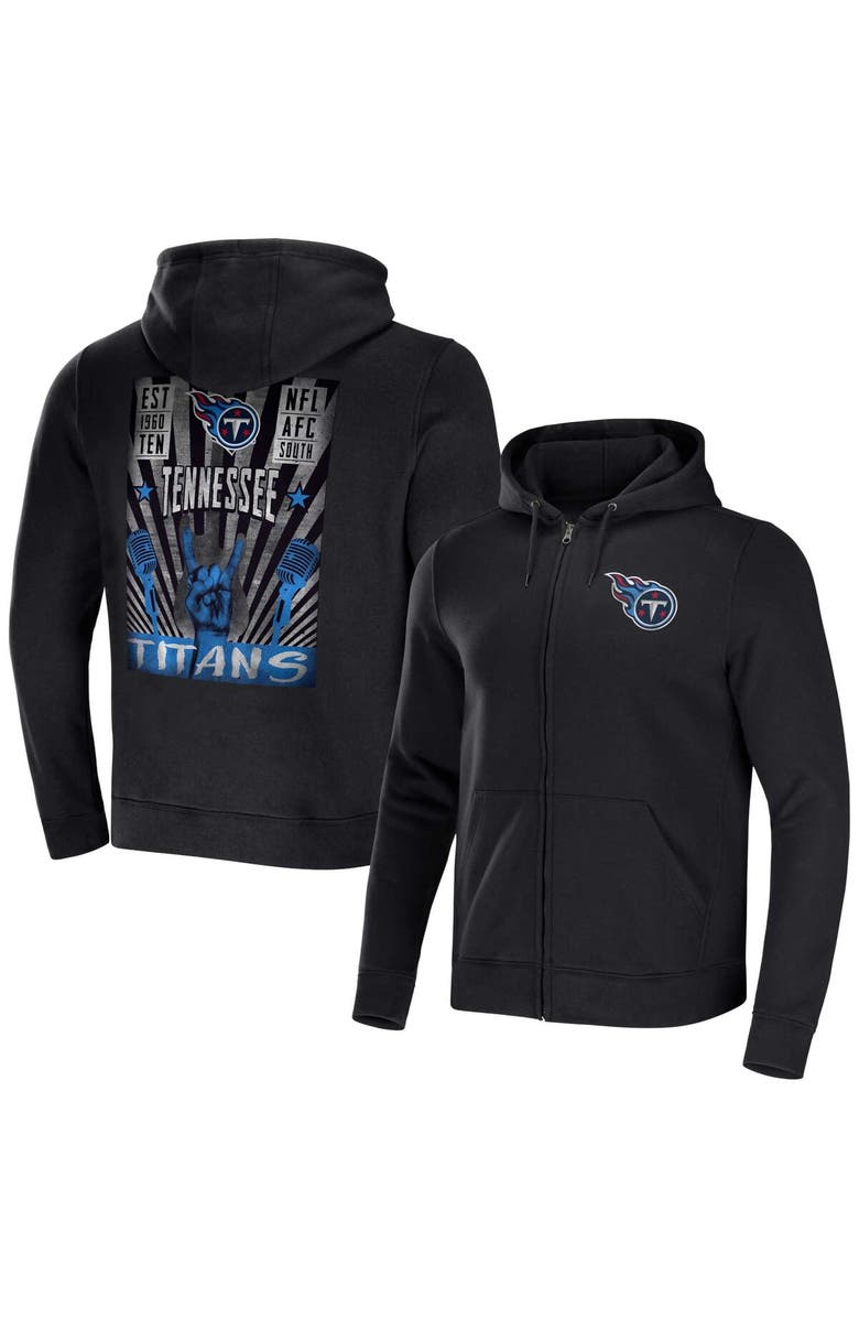 NFL X DARIUS RUCKER Men's NFL x Darius Rucker Collection by Fanatics Black Tennessee Titans Rocker Full-Zip Hoodie, Main, color, Black