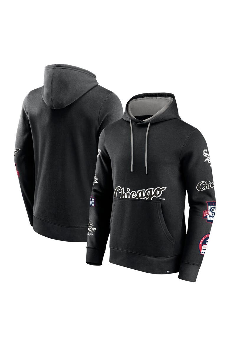 Men's Fanatics Branded Black Chicago White Sox Wild Winner Pullover Hoodie, Main, color, Black