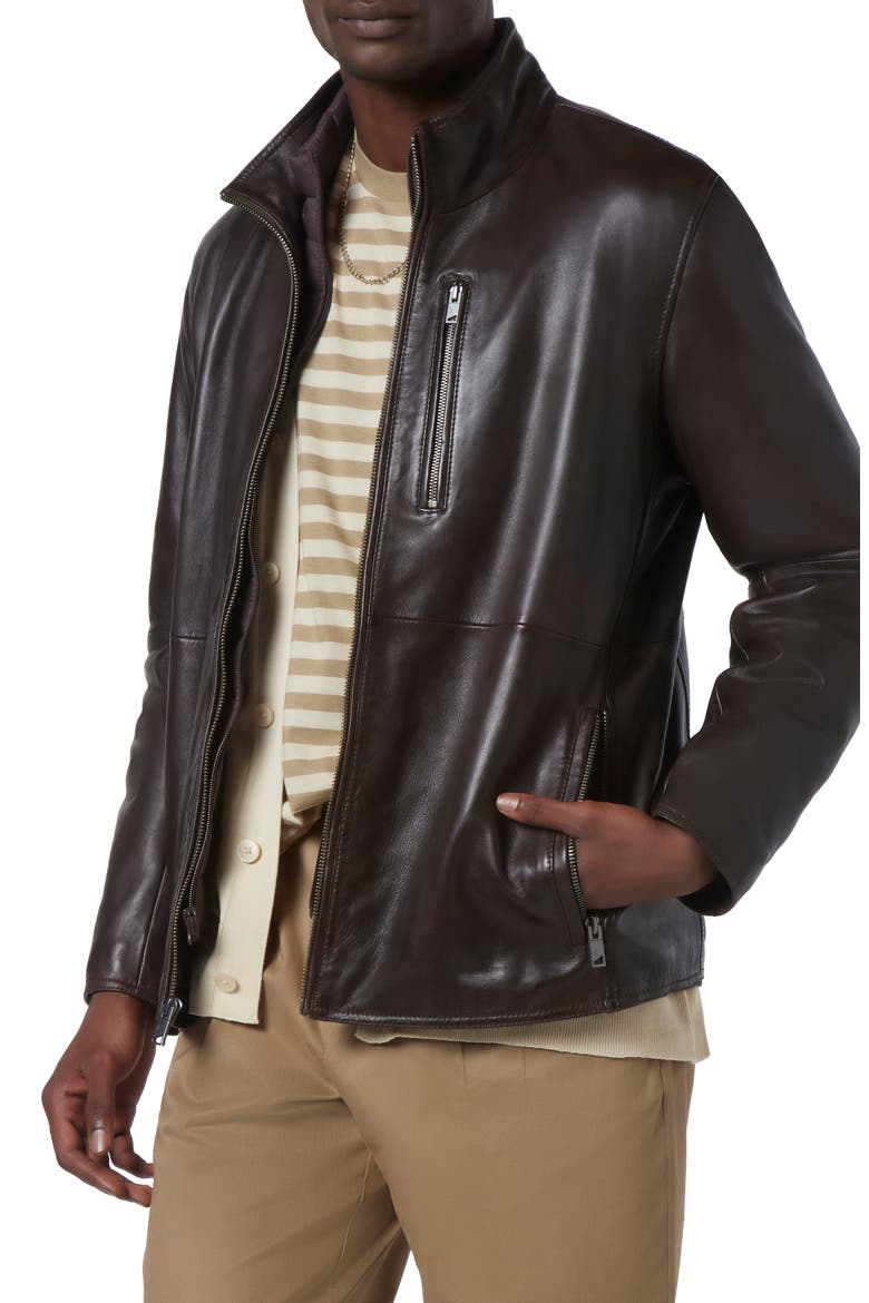 Wollman Leather Jacket, Alternate, color, HICKORY