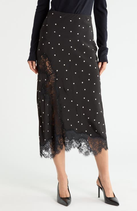 Olivia Lace Trim Midi Skirt