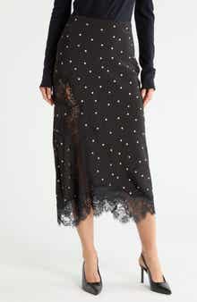 Olivia Lace Trim Midi Skirt