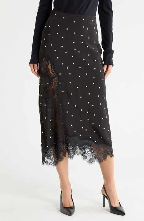 Olivia Lace Trim Midi Skirt
