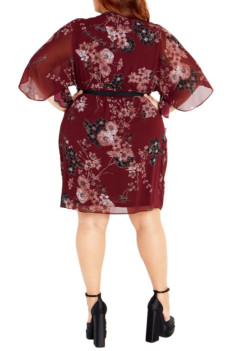 Floral Print Dress, Alternate, color, RUBY BOLD BLSM